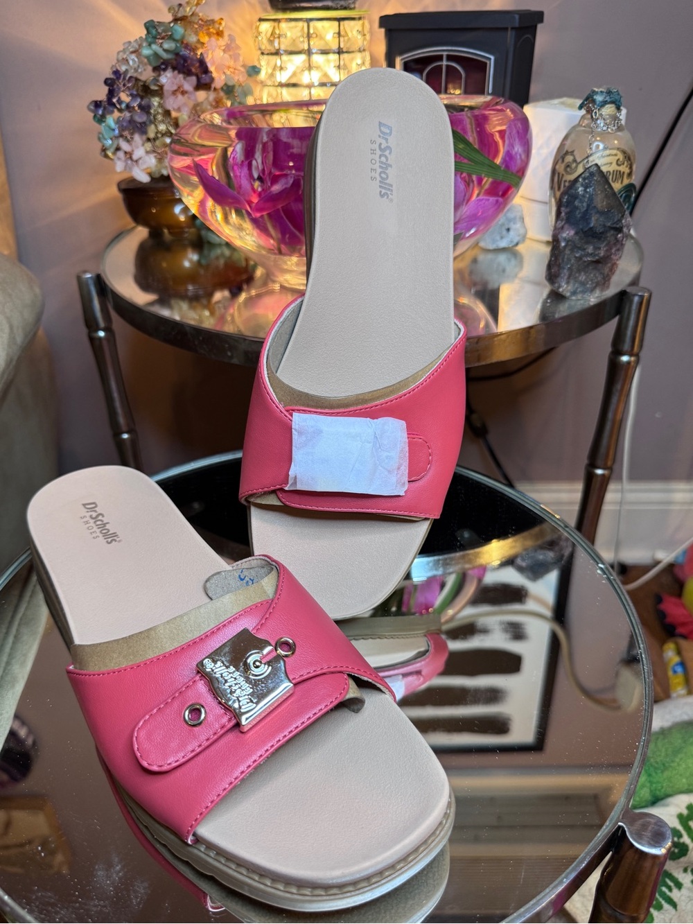 Dr. Scholl's Women's Pink/Red Slide Sandals Sz 11W
